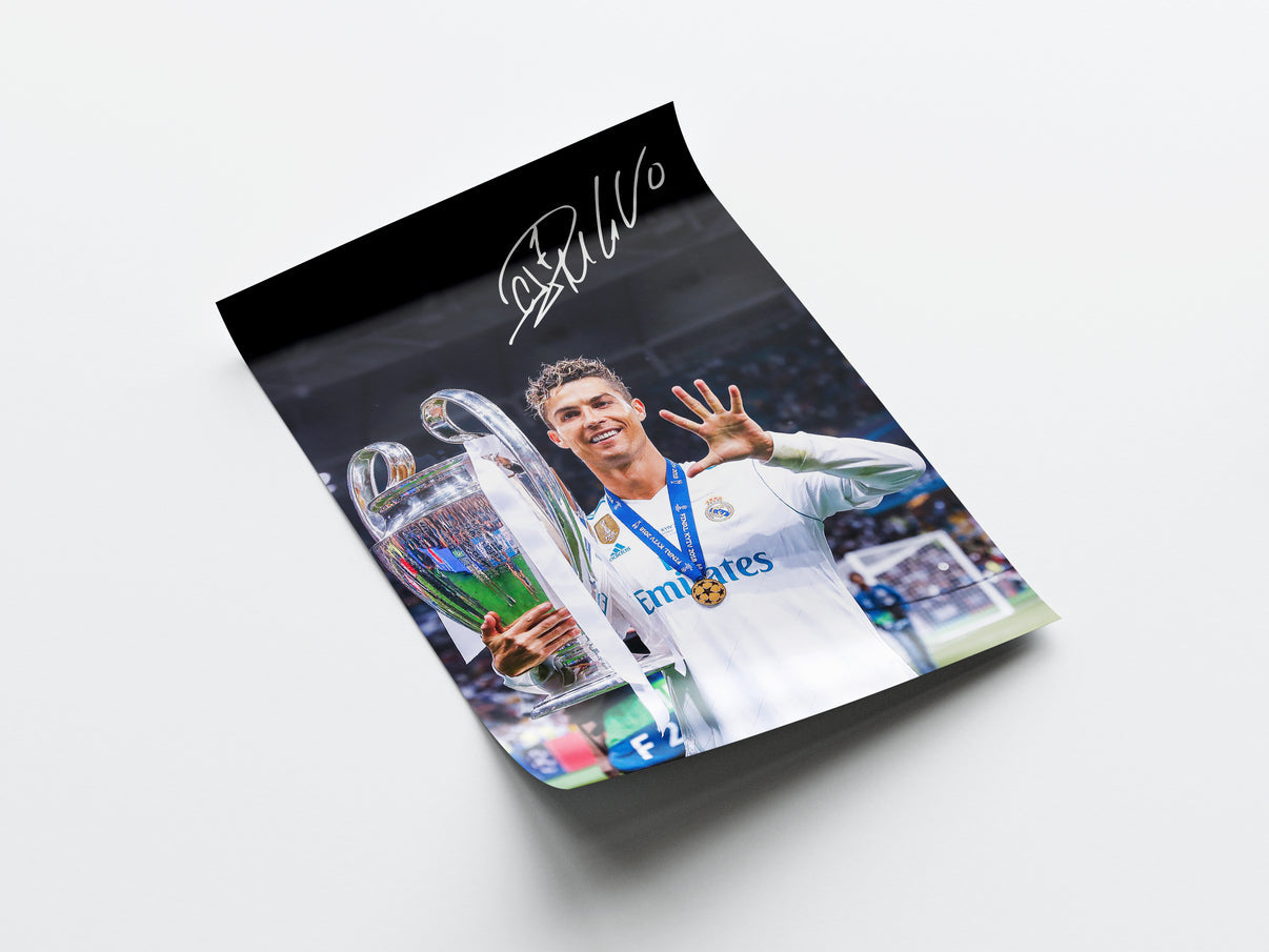 Cristiano Ronaldo, signierte Unterschrift, Real Madrid, Manchester Utd, Digitaldruck, Poster, Wand-Kunst-Dekor, Geburtstagsgeschenk, Ausdrucke