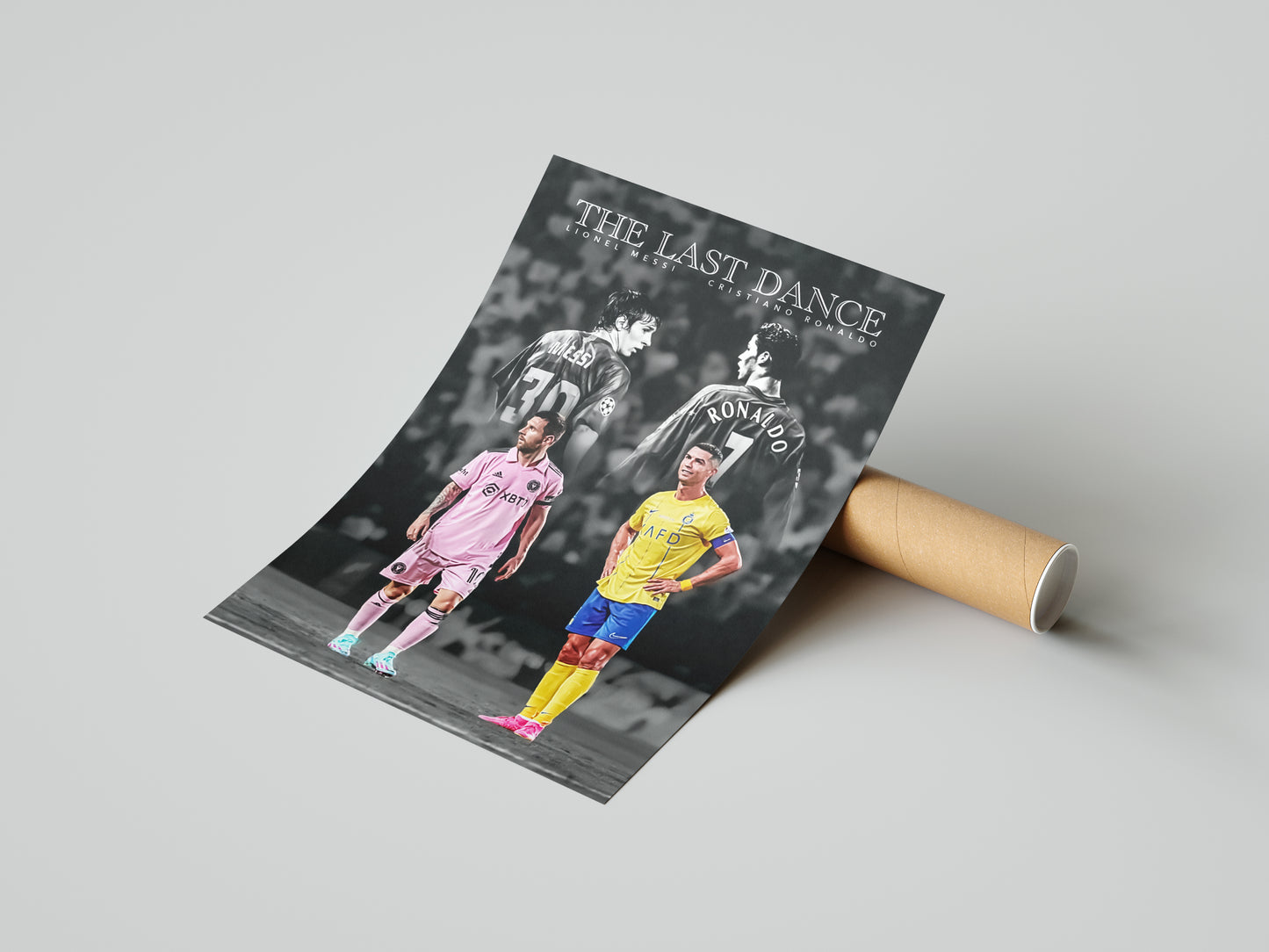 Von Cristiano Ronaldo und Lionel Messi signiertes Schach-Poster