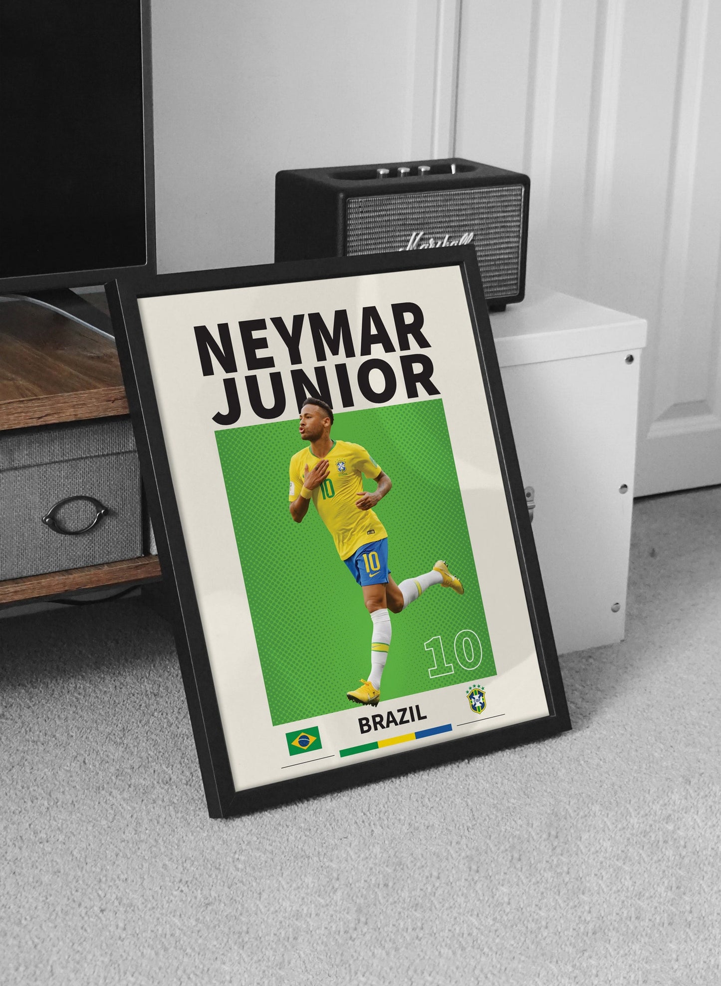 Ronaldo, Messi, Neymar, Mbappe, Set Of 4 Poster Prints