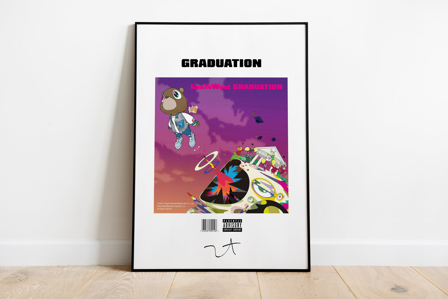 Kanye West Poster, 3er-Set, Album-Poster, Album-Cover-Poster, signierte Signatur, Poster-Wandkunst, individuelles Poster, Hip-Hop, Rap, Digitaldruck