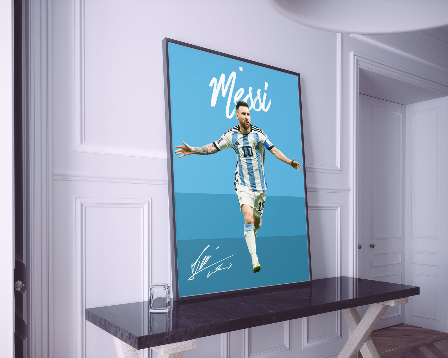 Lionel Messi, signierte Unterschrift, 22/23, Argentinien, PSG, Barcelona, Digitaldruck, Poster, Wand-Kunst-Dekor, Geburtstagsgeschenk, Ausdrucke