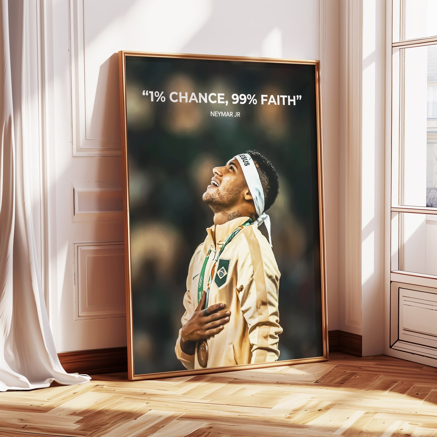 Neymar "1% Chance, 99% Faith" Poster