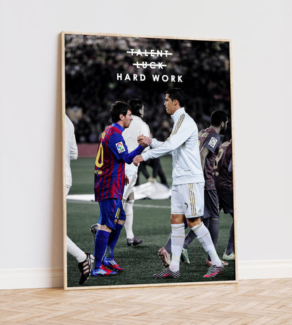 Von Cristiano Ronaldo und Lionel Messi signiertes Schach-Poster