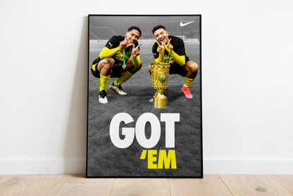 Borussia Dortmund Bellingham & Sancho Poster Print