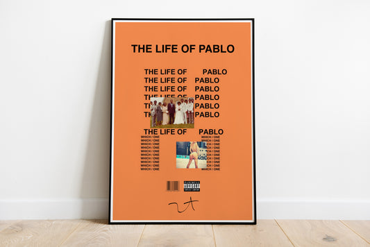 Kanye West Poster, The Life Of Pablo Poster, Album Cover Poster, signierte Signatur, Poster Wandkunst, individuelles Poster, Hip-Hop, Digitaldruck