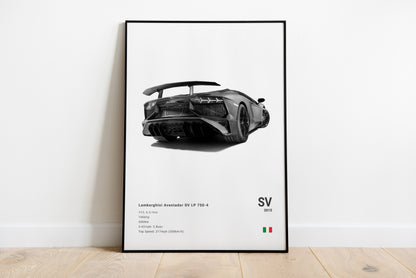 Lamborghini Aventador SV Poster Print