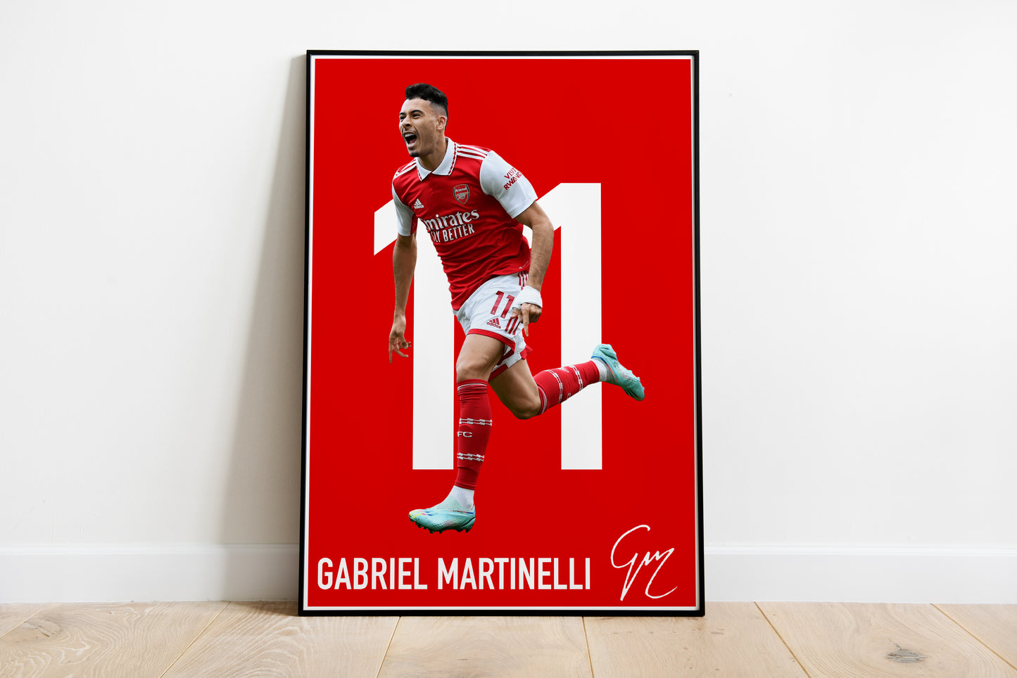 Gabriel Martinelli, signierte Unterschrift, 22/23 Arsenal, Brasilien, Martinelli, Digitaldruck, Poster, Wand-Kunst-Dekor, Geburtstagsgeschenk, Ausdrucke