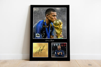 Kylian Mbappe, signierte Unterschrift, 22/23 PSG, Paris, Frankreich, Digitaldruck, Poster, Wand-Kunst-Dekor, Geburtstagsgeschenk, Ausdrucke, ikonische Kunst