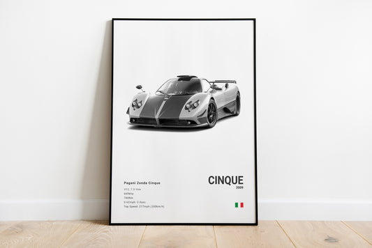 Pagani Zonda Cinque Poster Print