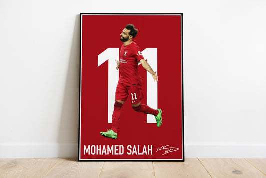 Mohamed Salah, signierte Unterschrift, 22/23 Liverpool, Ägypten, Digitaldruck, Poster, Wand-Kunst-Dekor, Geburtstagsgeschenk, Ausdrucke