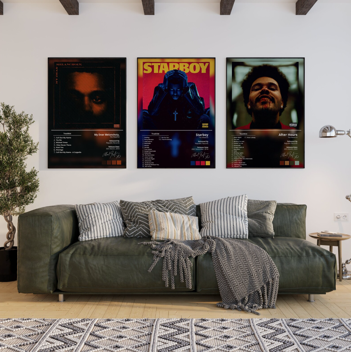 The Weeknd Set Of 3 Album Posters "Starboy, After Hours & My Dear Melancholy