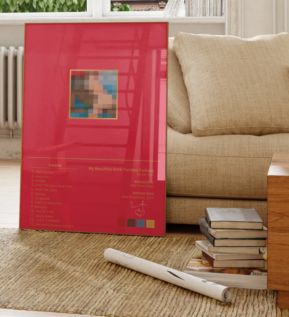 Kanye West "My Beautiful Dark Twisted Fantasy" Album Poster