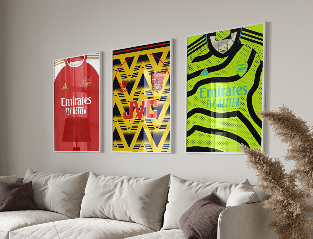 Arsenal Set Of 3 Shirt Poster Prints