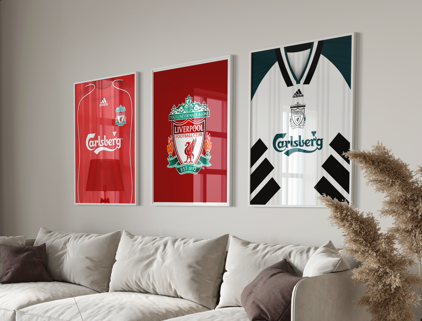 Liverpool Set Of 3 Shirt Poster Prints