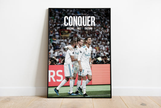 Benzema, Bale, Cristiano Ronaldo "BBC" Poster Print