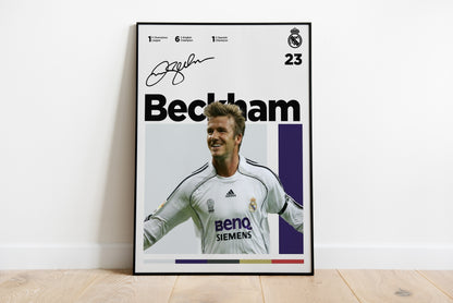 David Beckham Signed Poster Print