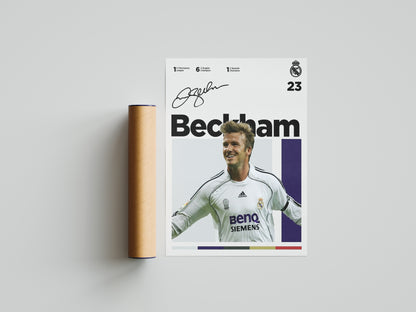 David Beckham Signed Poster Print