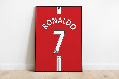 Cristiano Ronaldo Man Utd Shirt Poster Print