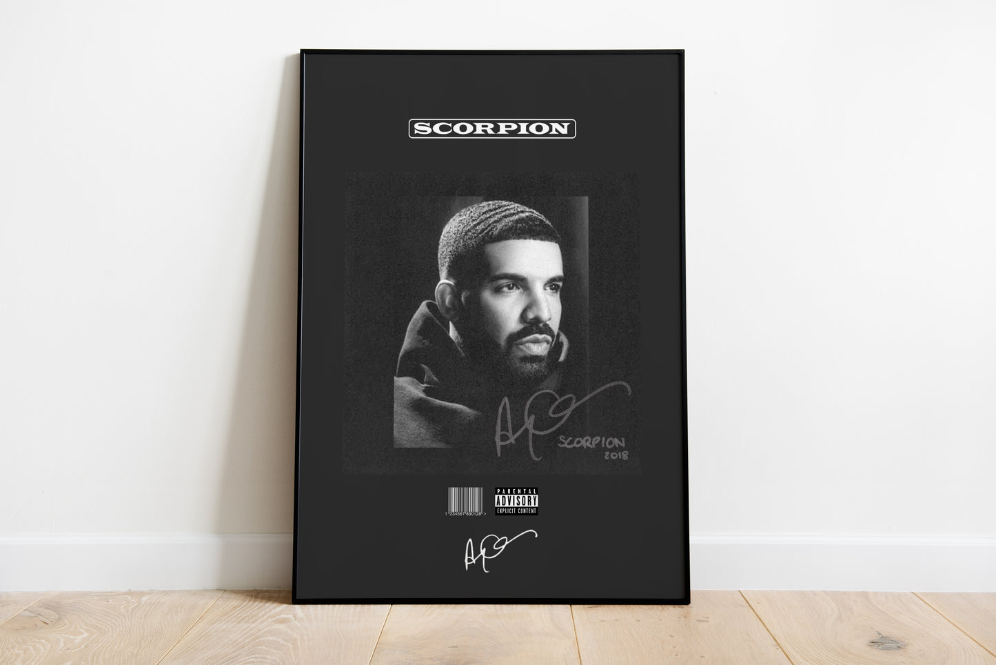 Drake Poster, Scorpion Poster, Album Cover Poster, signierte Signatur, Poster Wandkunst, individuelles Poster, Hip-Hop, Rap, Digitaldruck