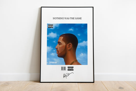 Drake Poster, Nothing Was The Same Poster, Album Cover Poster, signierte Signatur, Poster Wandkunst, individuelles Poster, Hip-Hop, Rap, Digitaldruck