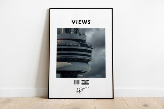 Drake Poster, Views Poster, Album Cover Poster, signierte Signatur, Poster Wandkunst, individuelles Poster, Hip-Hop, Rap, Digitaldruck