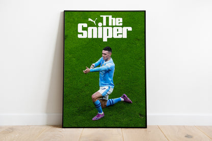 Phil Foden "The Sniper" Poster Print