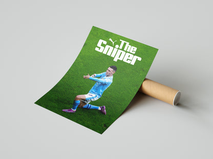 Phil Foden "The Sniper" Poster Print