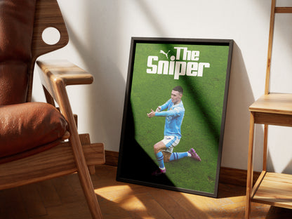 Phil Foden "The Sniper" Poster Print