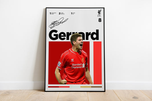 Steven Gerrard Signed Poster Print