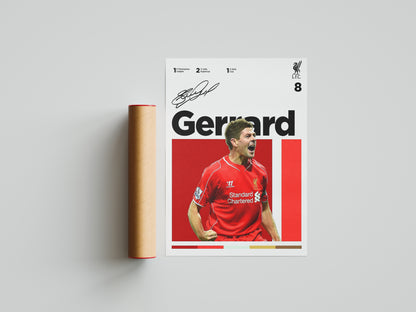 Steven Gerrard Signed Poster Print