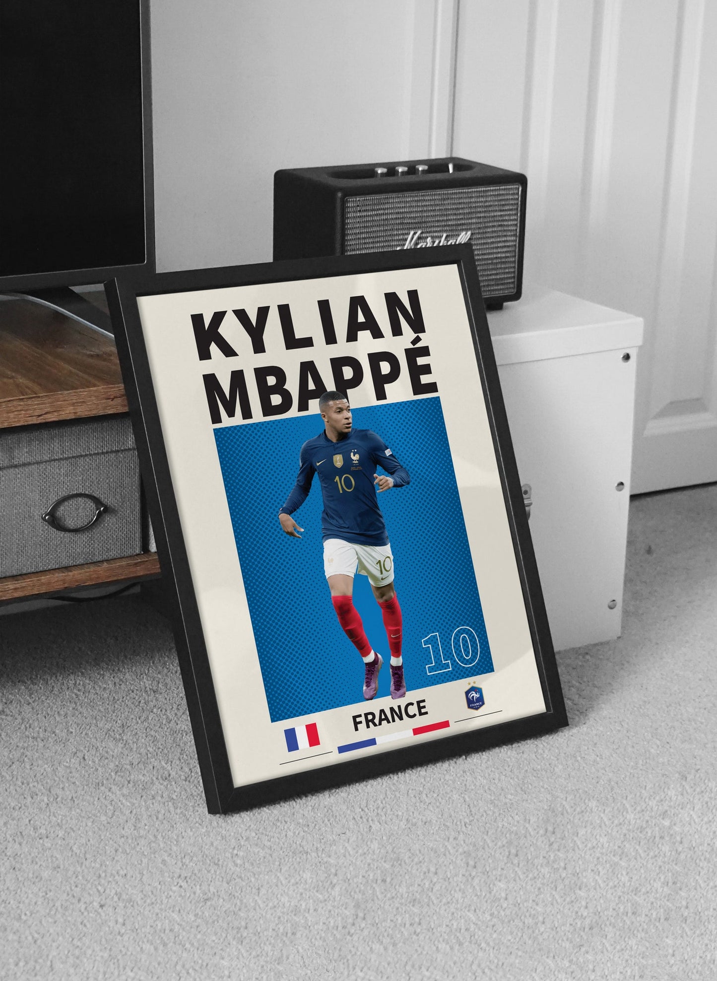 Set aus drei Bildern, Mbappé, Messi, Ronaldo, signierte Unterschrift, 22/23 PSG, Digitaldruck, Poster, Wand-Kunst-Dekor, Geburtstagsgeschenk, Ausdrucke