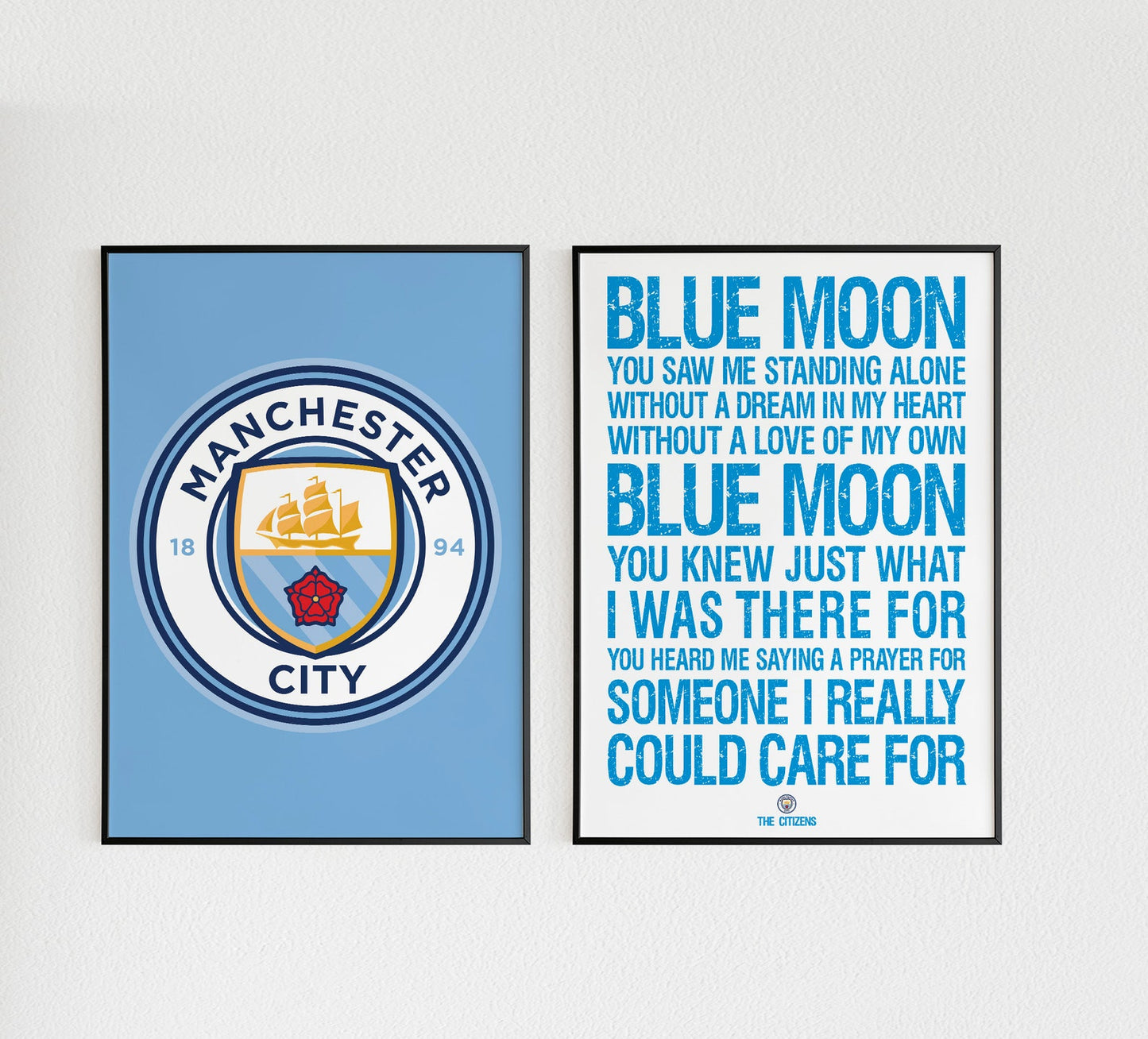 Man City "Blue Moon" Set Of 2 Poster Prints