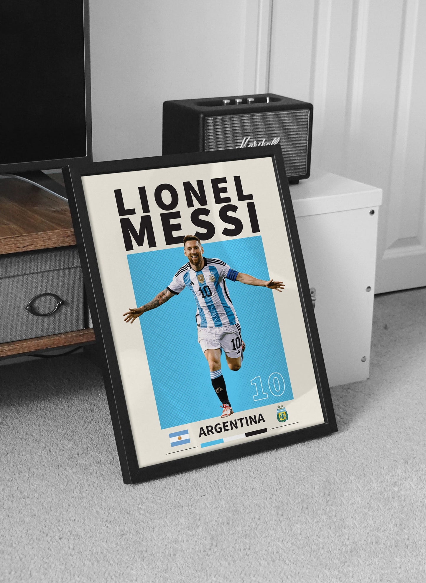 Set aus drei Bildern, Mbappé, Messi, Ronaldo, signierte Unterschrift, 22/23 PSG, Digitaldruck, Poster, Wand-Kunst-Dekor, Geburtstagsgeschenk, Ausdrucke