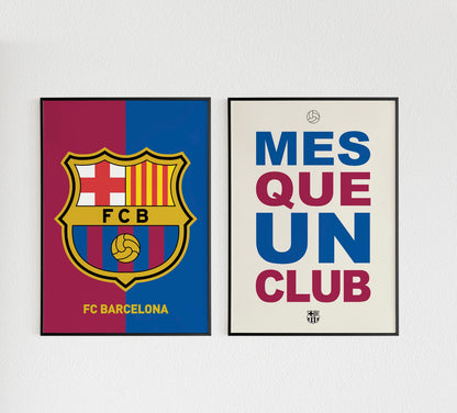 Barcelona "Mes Que Un Club" Set Of 2 Poster Prints