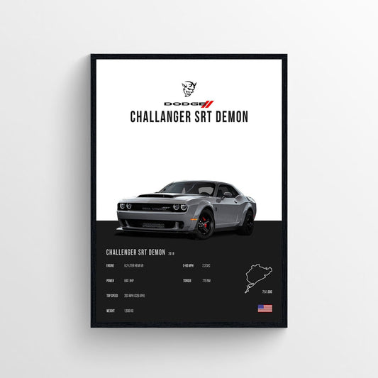 Dodge Challenger SRT Demon Poster Print