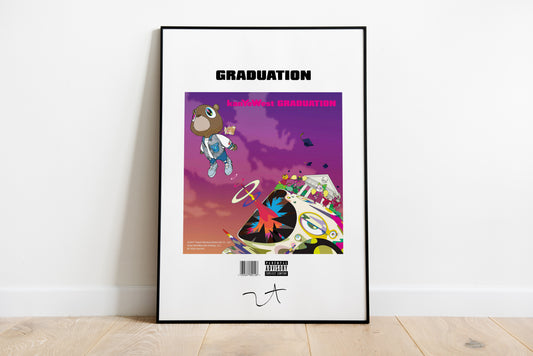 Kanye West Poster, Abschlussposter, Albumcover Poster, signierte Signatur, Poster Wandkunst, individuelles Poster, Hip-Hop, Rap, Digitaldruck