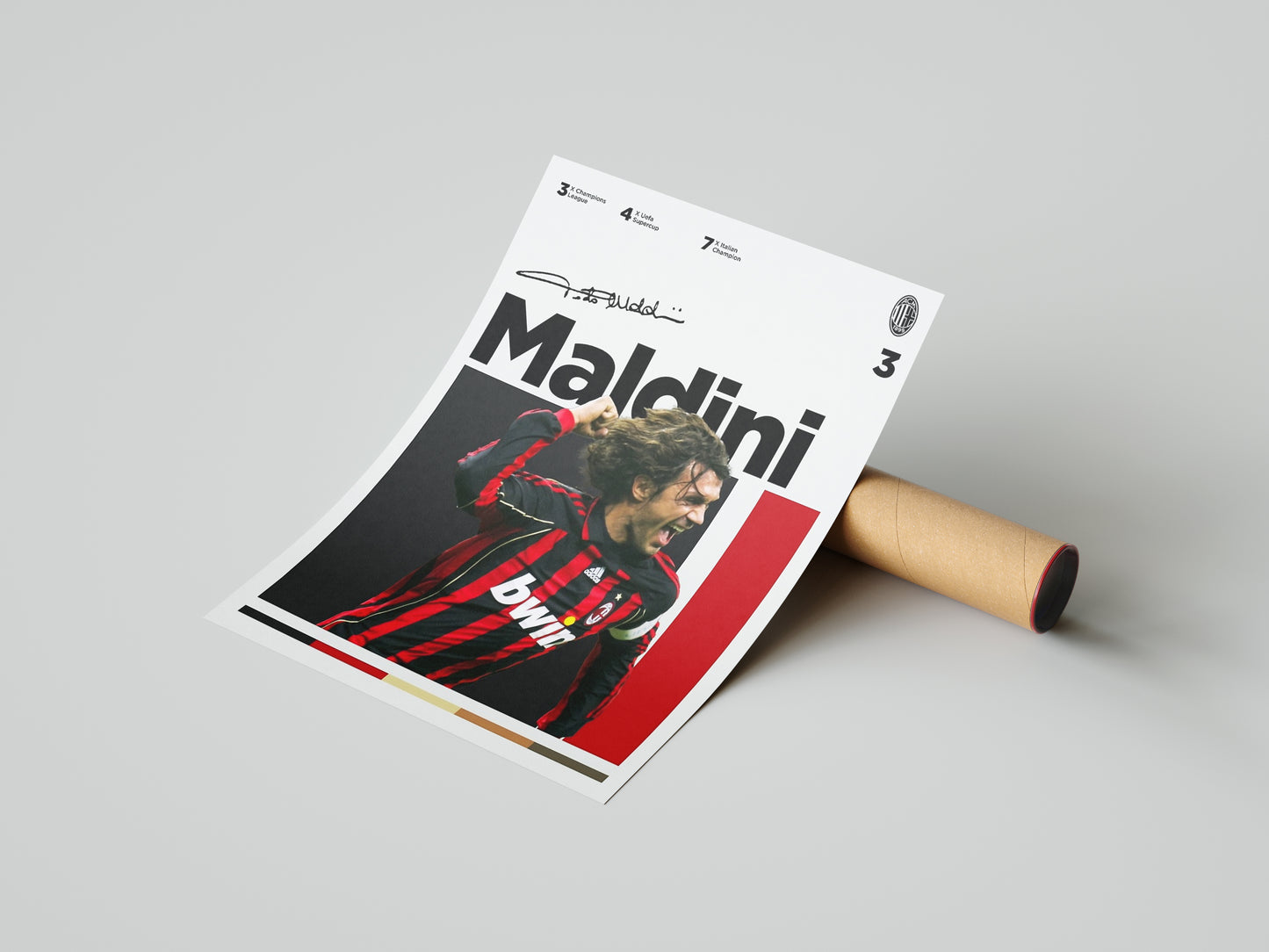 Paolo Maldini Signed Poster Print