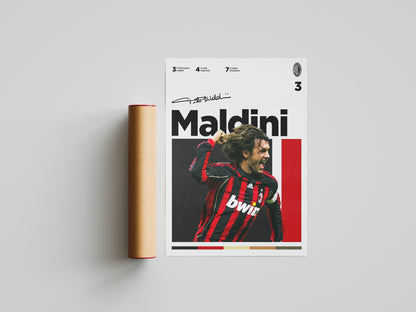 Paolo Maldini Signed Poster Print