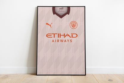 Man City Set Of 3 Shirt Poster Prints