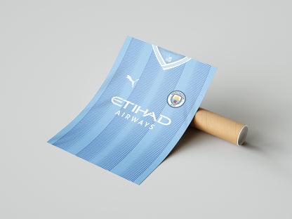 Man City Set Of 3 Shirt Poster Prints