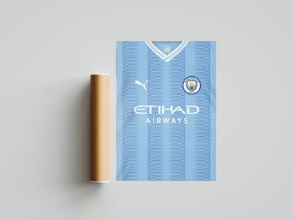 Man City Set Of 3 Shirt Poster Prints