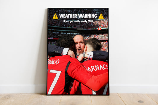 Erik ten Hag, Garnacho & Mainoo Poster Print