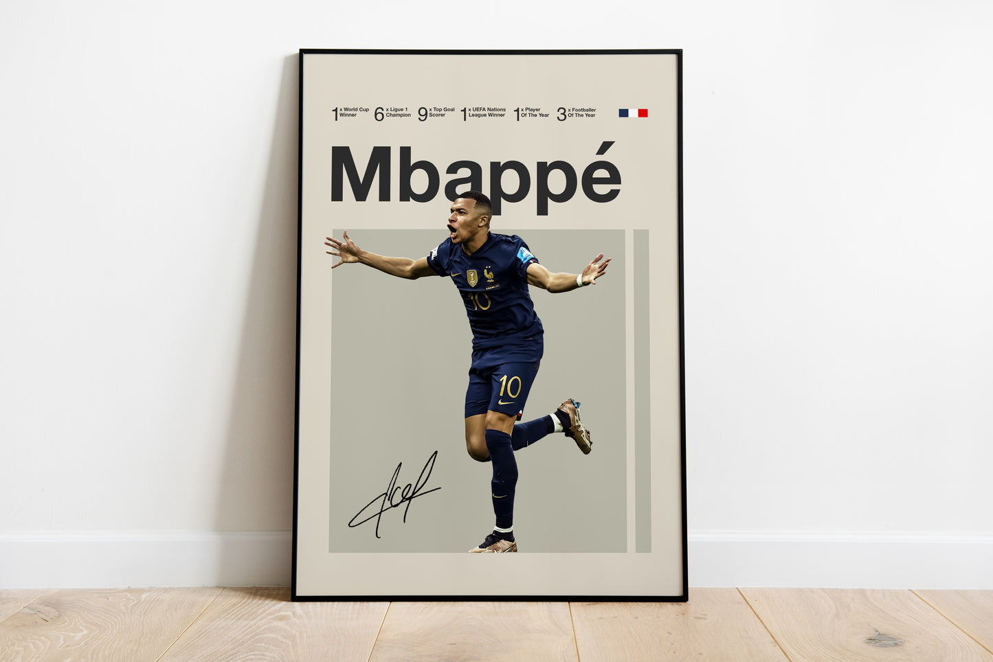 Mbappe, Messi, Ronaldo Set Of 3 Poster Prints