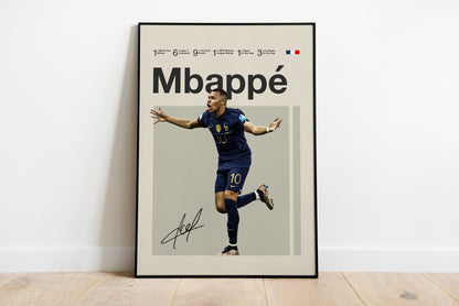 Set aus drei Bildern, Mbappé, Messi, Ronaldo, signierte Unterschrift, 22/23 PSG, Digitaldruck, Poster, Wand-Kunst-Dekor, Geburtstagsgeschenk, Ausdrucke