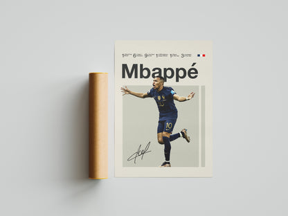 Set aus drei Bildern, Mbappé, Messi, Ronaldo, signierte Unterschrift, 22/23 PSG, Digitaldruck, Poster, Wand-Kunst-Dekor, Geburtstagsgeschenk, Ausdrucke