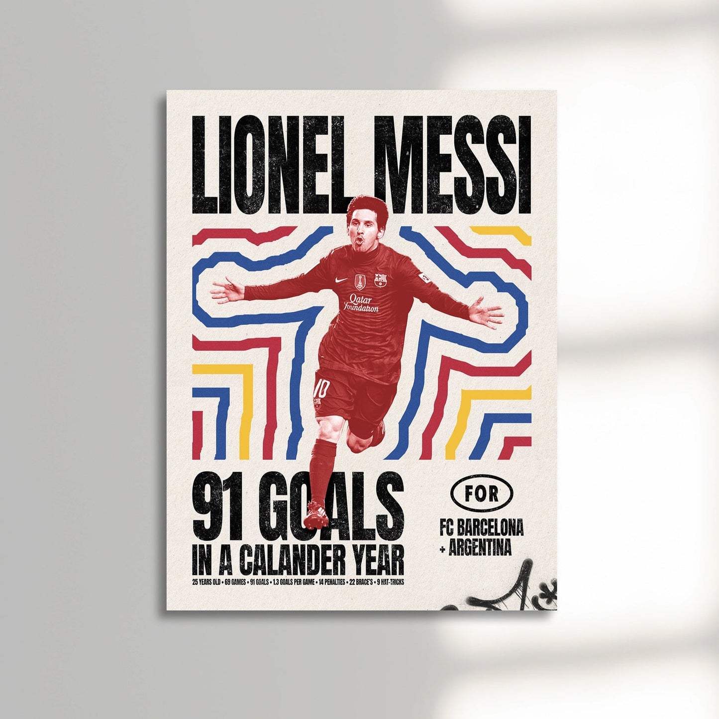 Lionel Messi "91 Goals" Poster Print