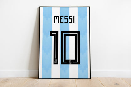 Lionel Messi Fußballtrikot-Poster, 3er-Set, Messi-Wandkunst, Barcelona, ​​Argentinien, PSG, Wandkunst, Digitaldruck, Geburtstagsgeschenk, druckbar