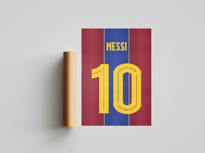 Lionel Messi Barcalona Shirt Poster Print