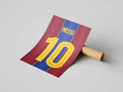 Lionel Messi Barcalona Shirt Poster Print