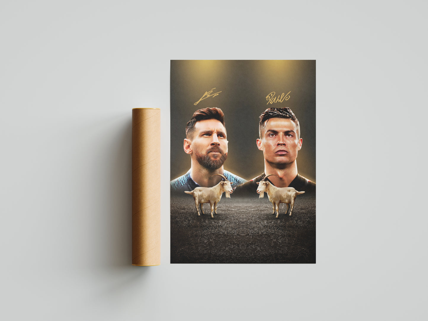 Ronaldo & Messi "GOAT" Poster Print